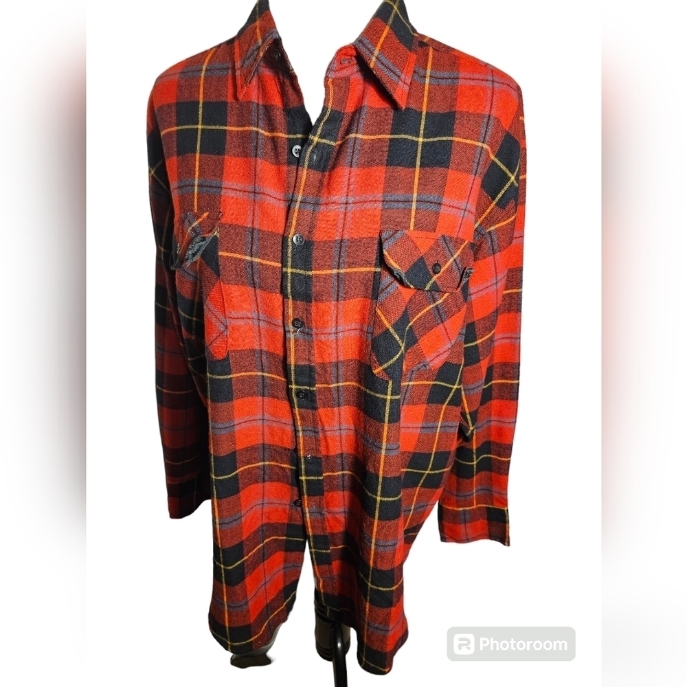 Vintage coleman's plaid men's flannel shirt size, large